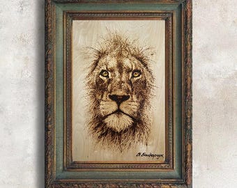 Original painting. Animal portrait wood art commission. Wooden wall art interior design soulmate drawing