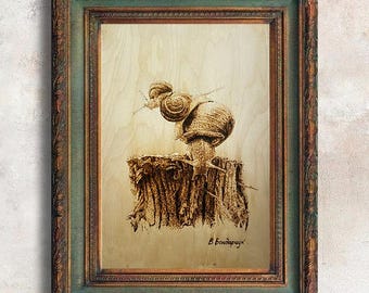 Original Painting, Wood Burning, Family Portrait, Personalized Gift, Art Wall Decor