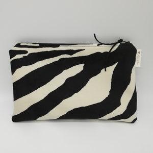 Pochette Zebra, Sac à main Zebra, Portefeuille Zebra, Imprimé animal, Sac à main en velours Zebra Zipper avec intérieur imperméable