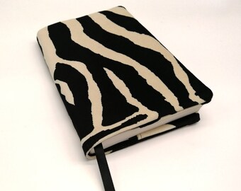 Velvet Zebra Book Cover - Reusable Book Protector