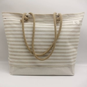 Große Strandtasche - Wasserdichter Innenraum und Bodentasche Strandtasche 48 x 40 cm