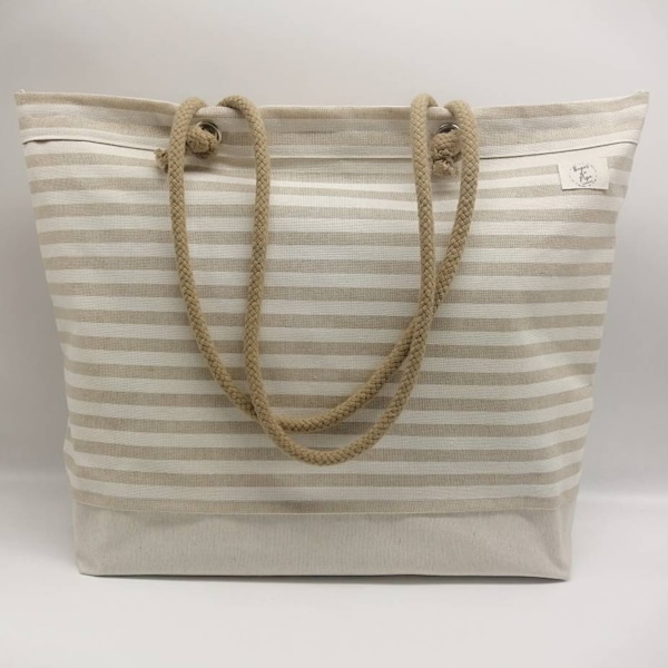 Striped Beach Bag - Etsy