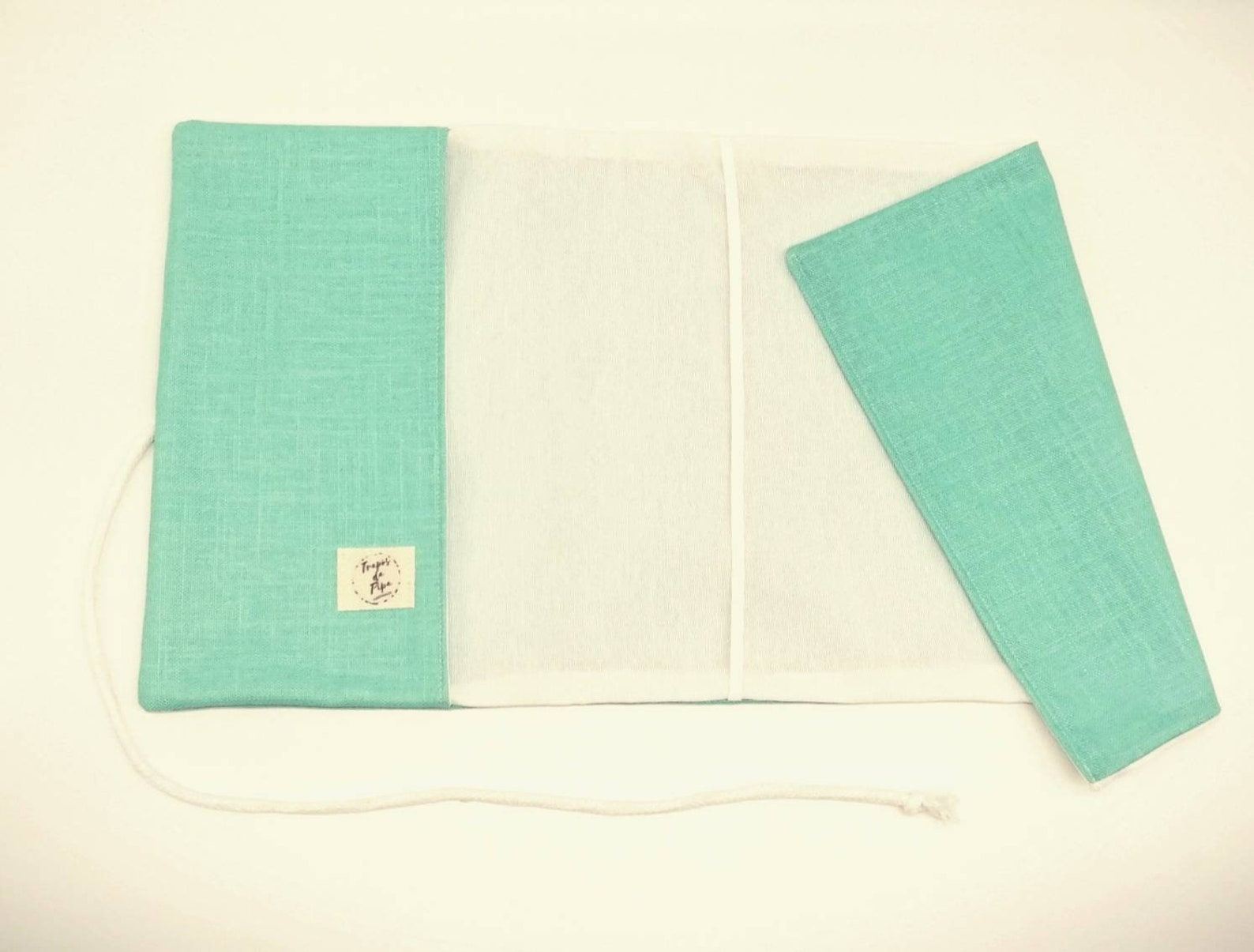 Waterproof exterior turquoise fabric Book Cover Reusable