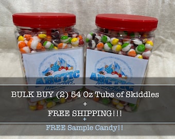 Freeze Dried Skiddles| (2) 54 oz Tubs | FREE SHIPPING | freeze dried skiddles| bulk pricing| sample included| skiddles cheap| bulk skiddles