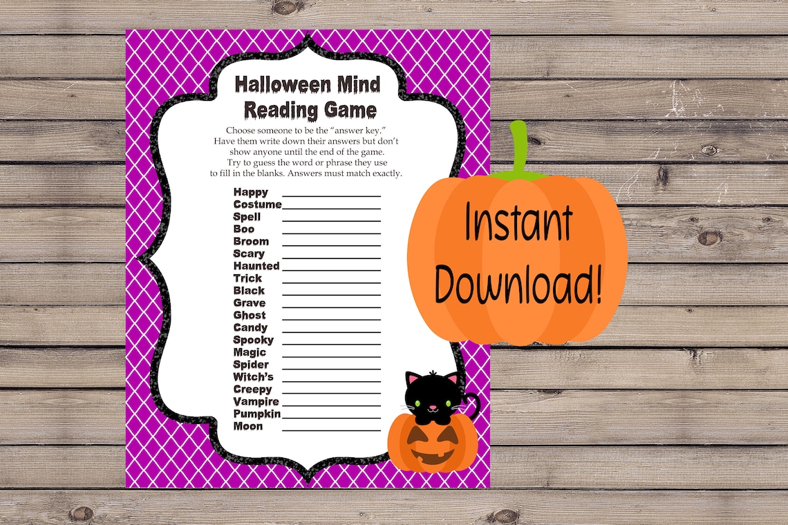 Printable Halloween Game Instant Download Halloween Party - Etsy