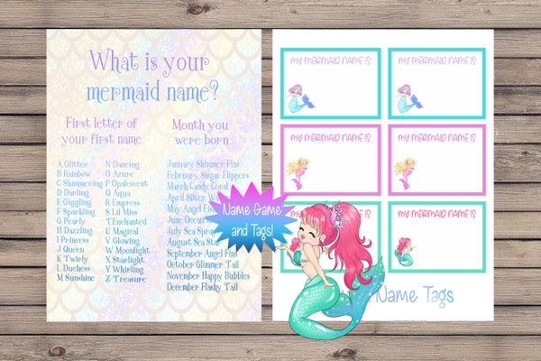 Little Mermaid Bingo Game, Printable, Kids Game, Mermaid Birthday Game ...