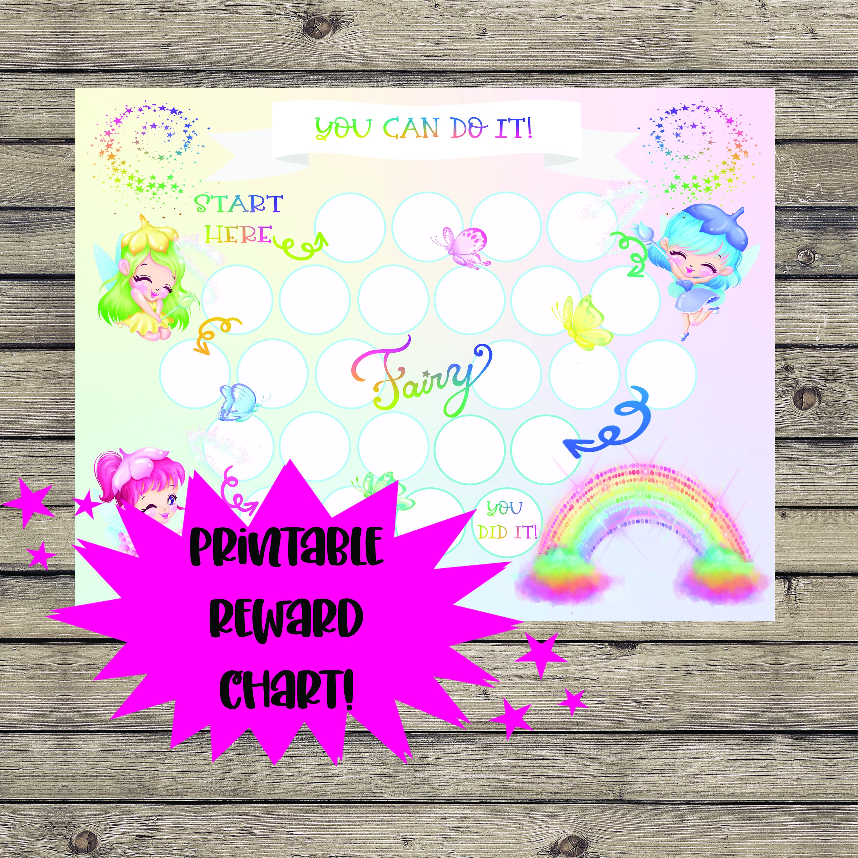 Fairy Reward Chart, Fairy Behavior Chart, Kids Reward Chart, Incentive ...