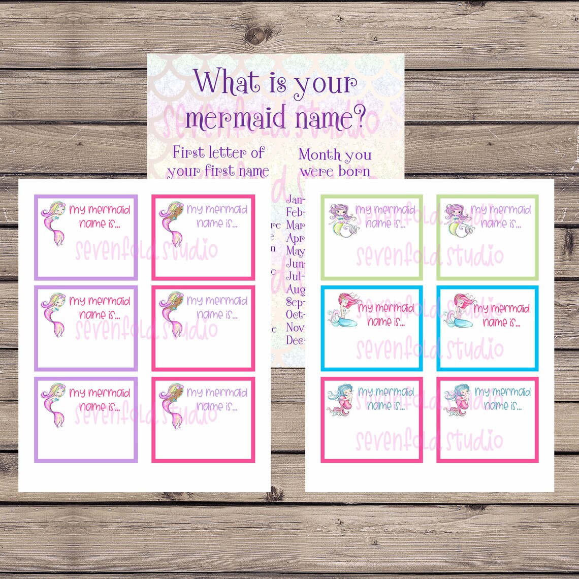 Printable Mermaid Games, Printable Party Games, Mermaid Game Bundle ...