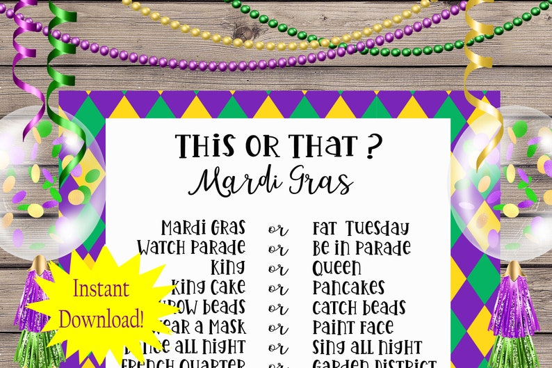 mardi gras game room