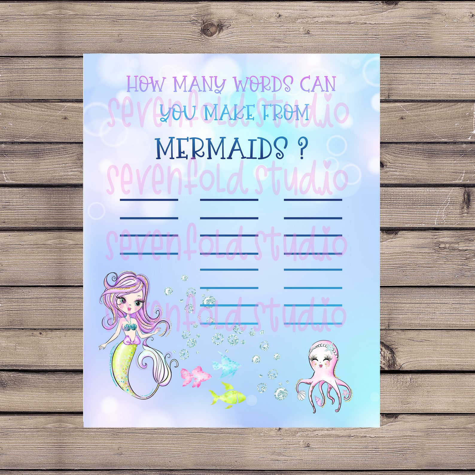 Printable Mermaid Games, Printable Party Games, Mermaid Game Bundle ...