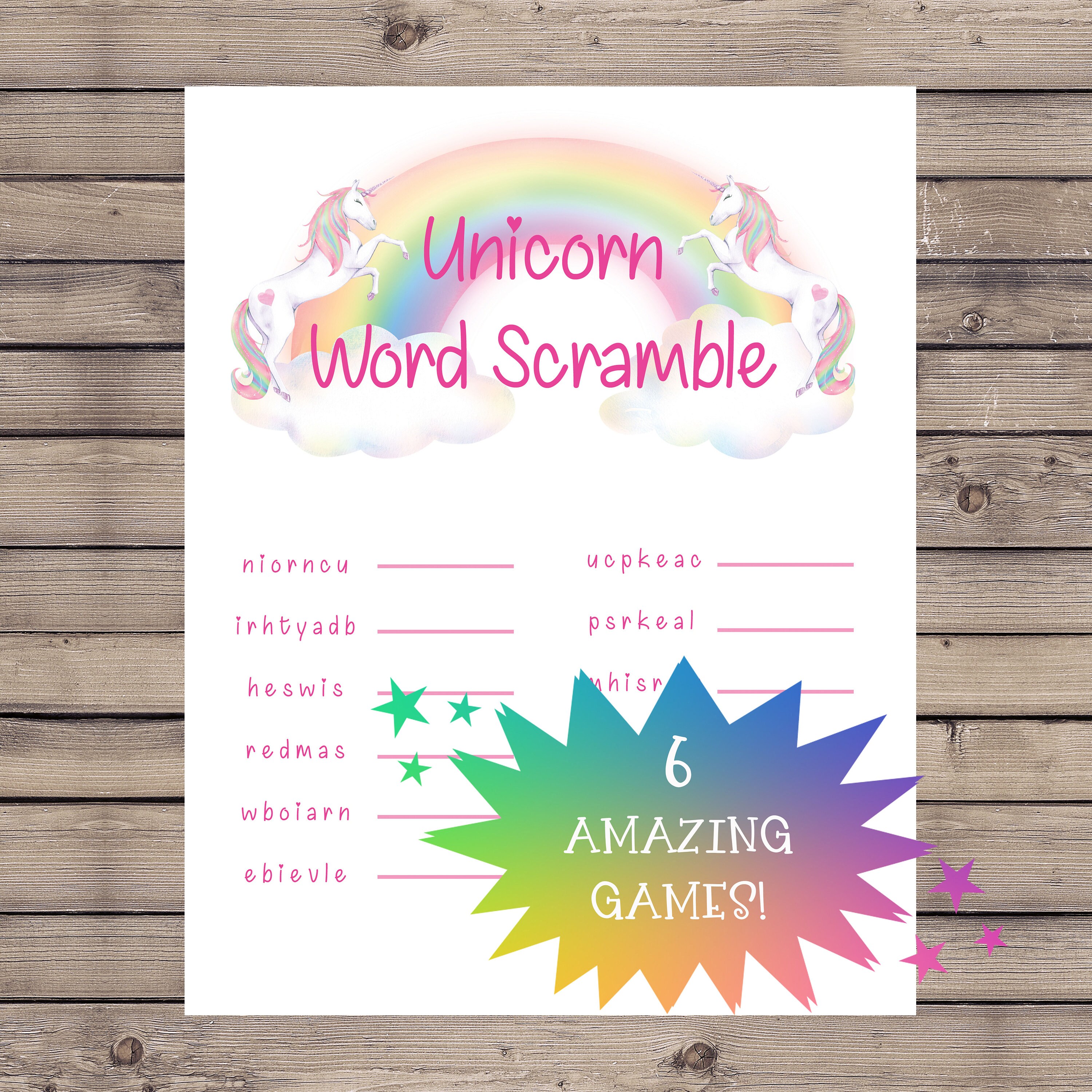 Printable Unicorn Party Games Unicorn Party Games Unicorn - Etsy