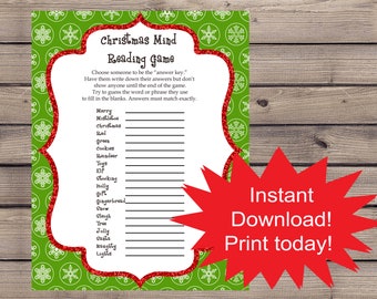 Christmas Game, Christmas Word Game, Printable Christmas Game, Christmas Games for Kids, Family Games, Christmas Party Game