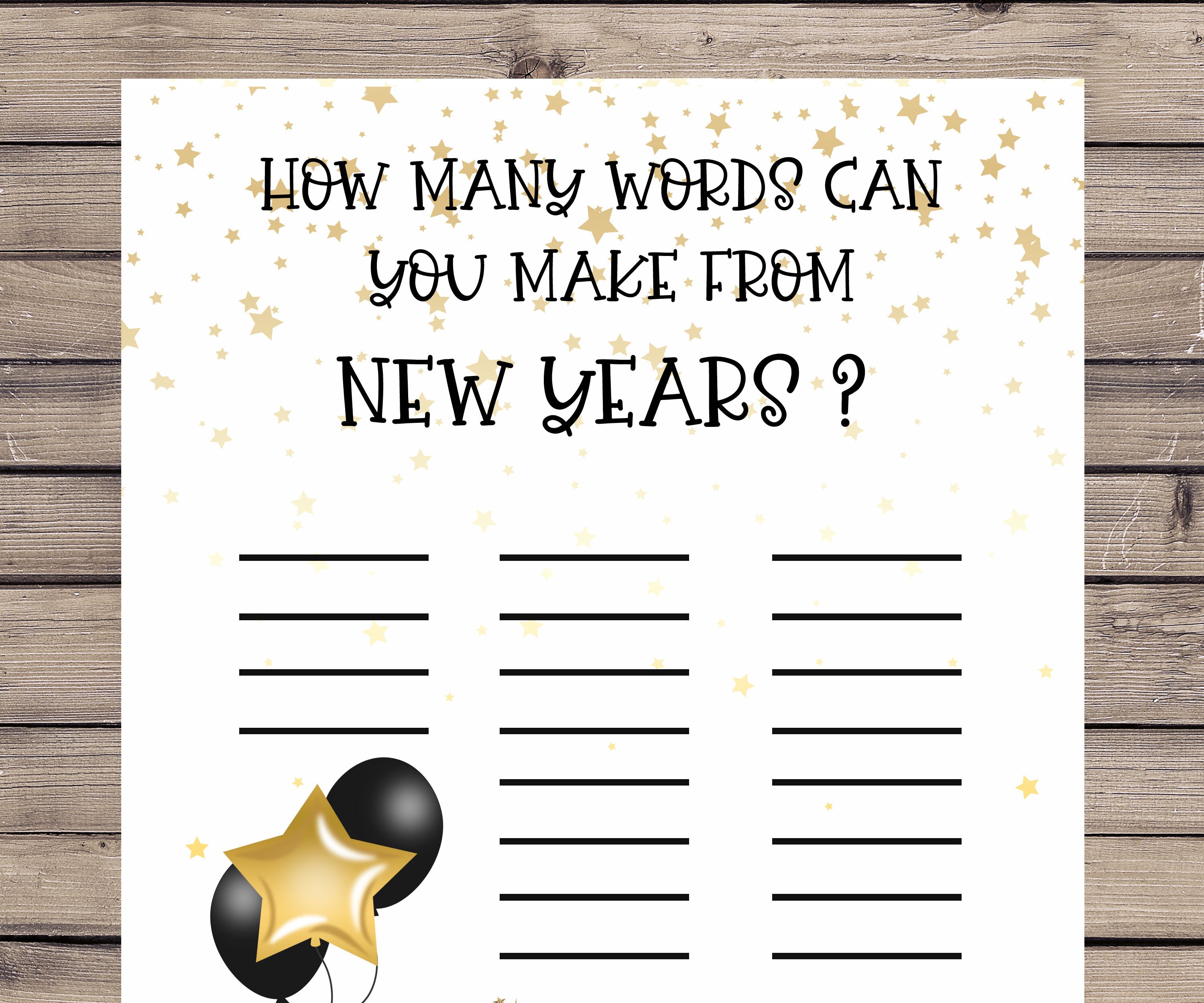 New Years Printable Games, New Years Games for Kids, Instant Download ...
