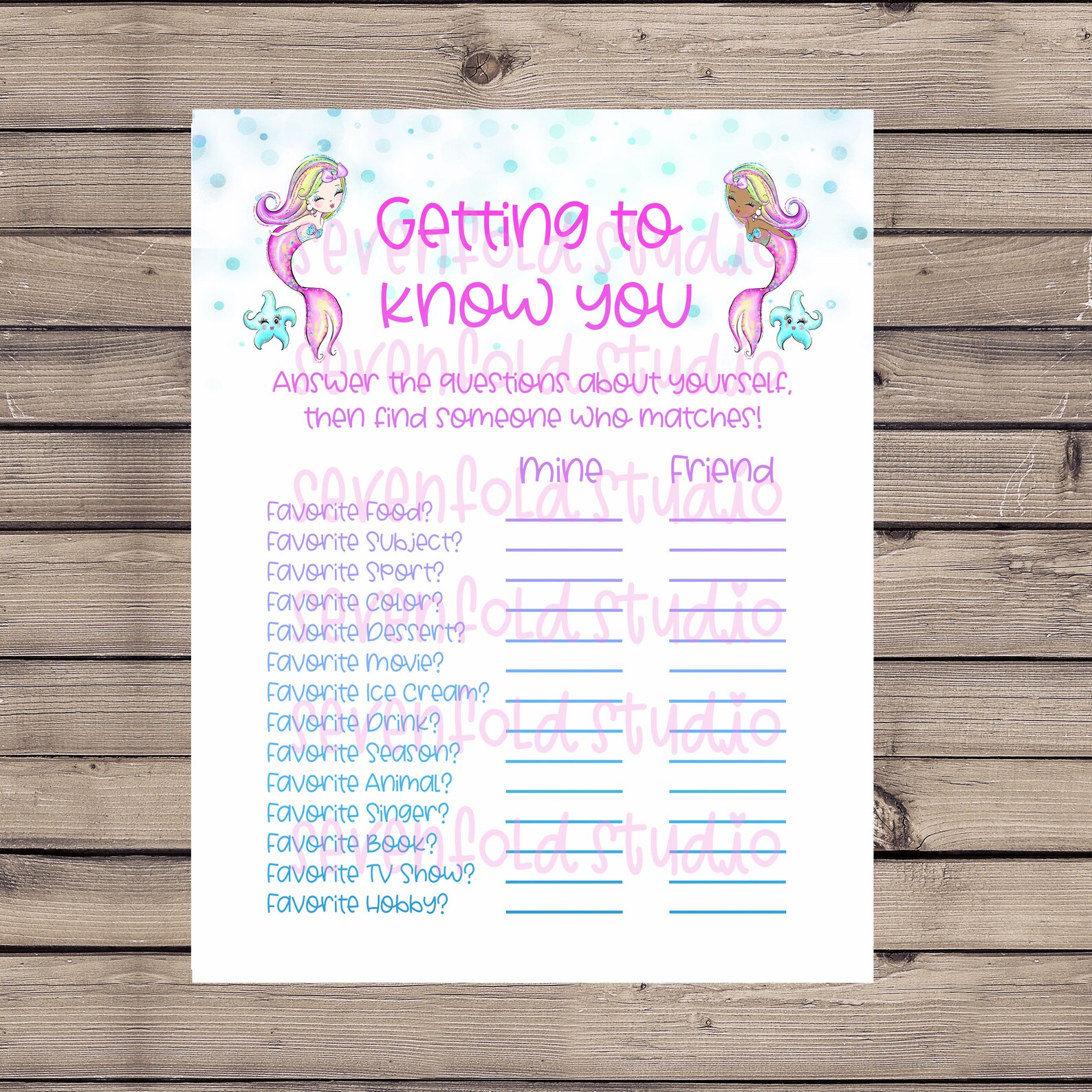 Printable Mermaid Games, Printable Party Games, Mermaid Game Bundle ...