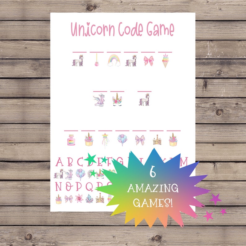 Printable Unicorn Party Games Unicorn Party Games Unicorn Etsy