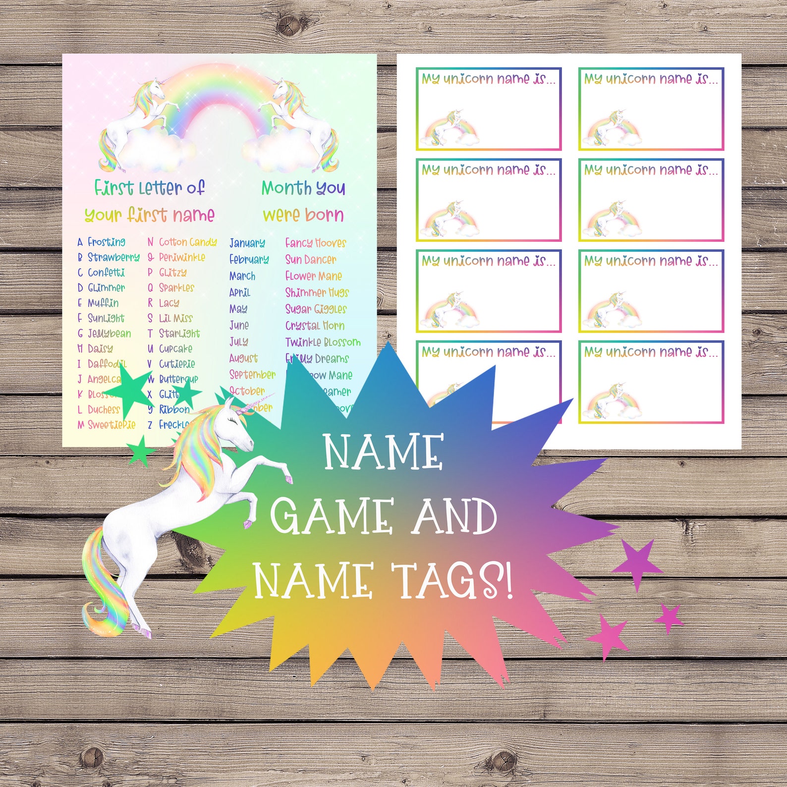 Printable Unicorn Party Game