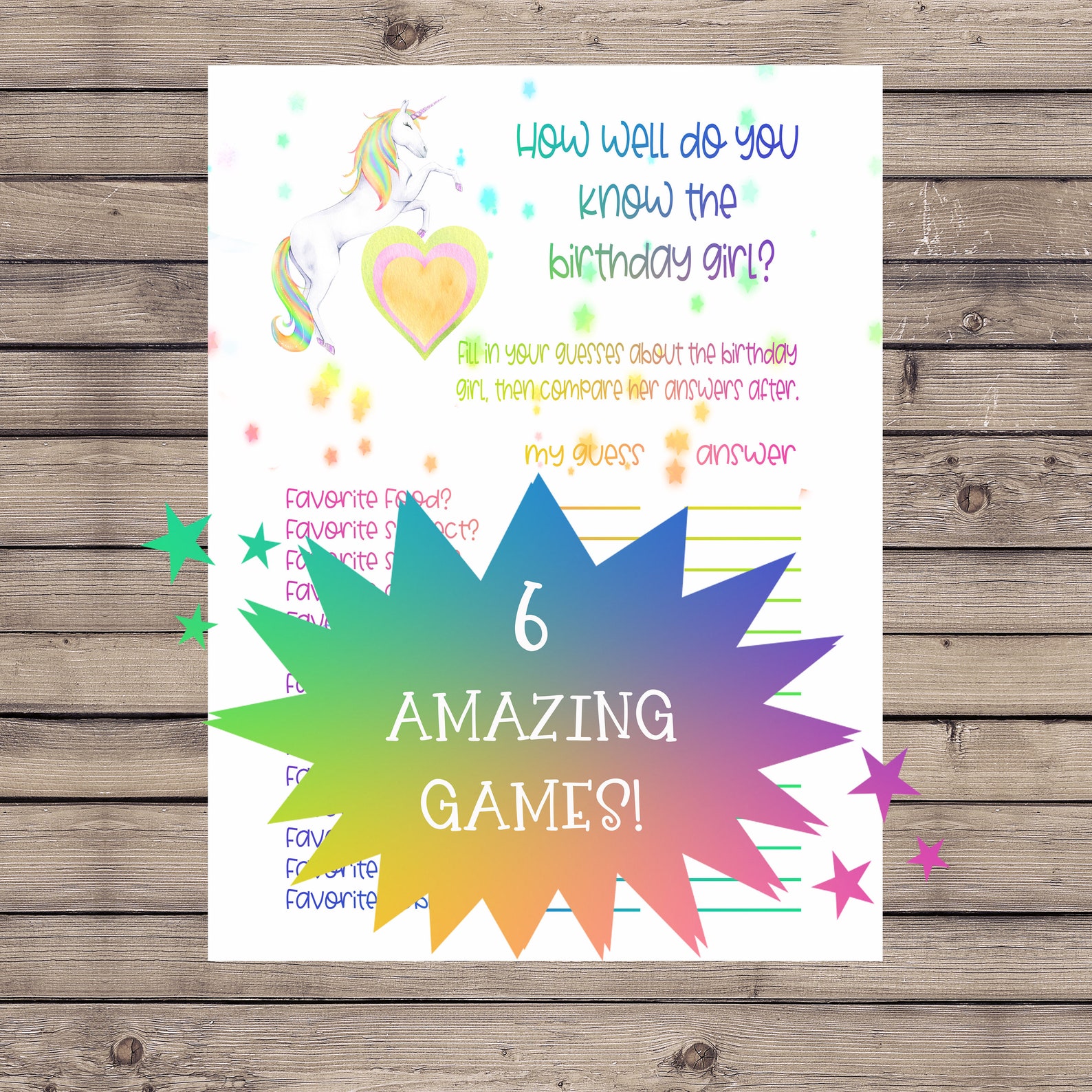 Printable Unicorn Party Games Unicorn Party Games Unicorn - Etsy