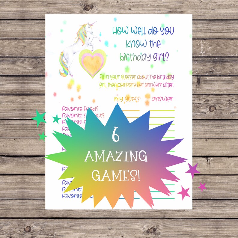 Printable Unicorn Party Games Unicorn Party Games Unicorn Etsy