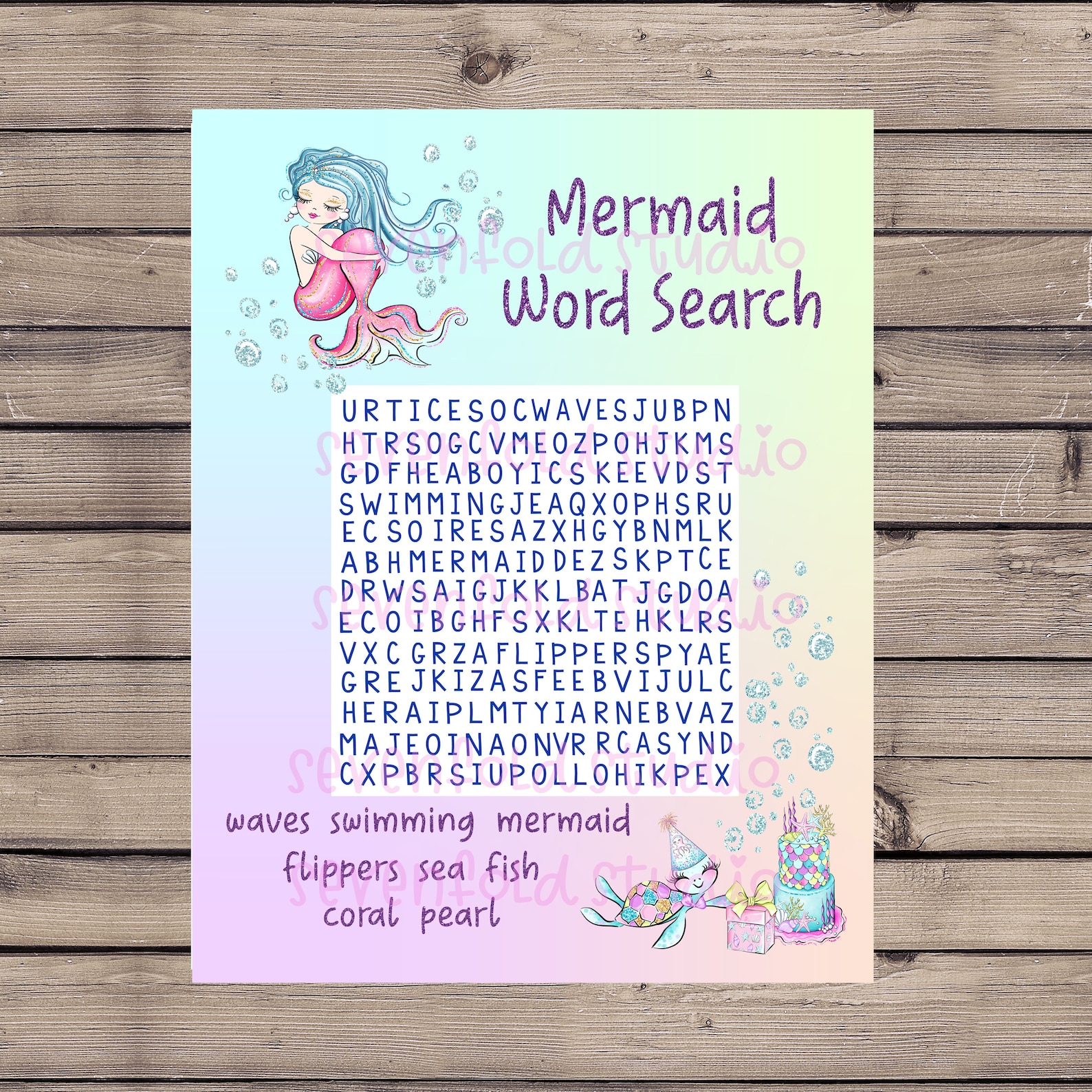 Printable Mermaid Games, Printable Party Games, Mermaid Game Bundle