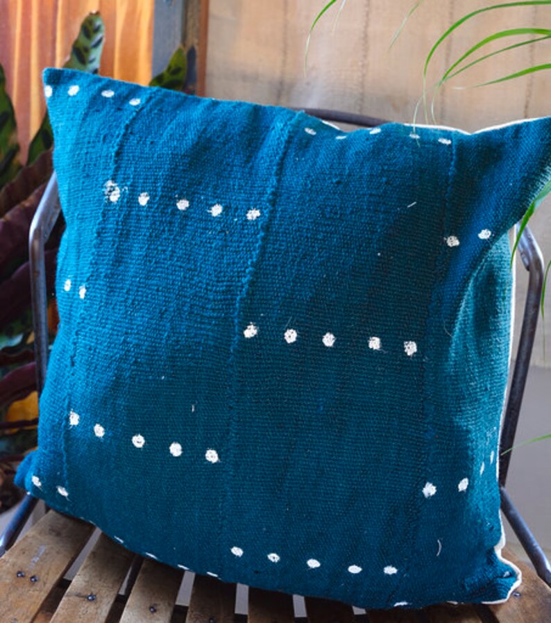Green Mudcloth Pillow Etsy