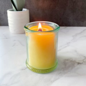 Pure Beeswax Candle, Natural Honey Candle, Wooden Wick, Fragrance-Free Candle, Clean Burning, Sustainable Candle, Non-toxic Candle
