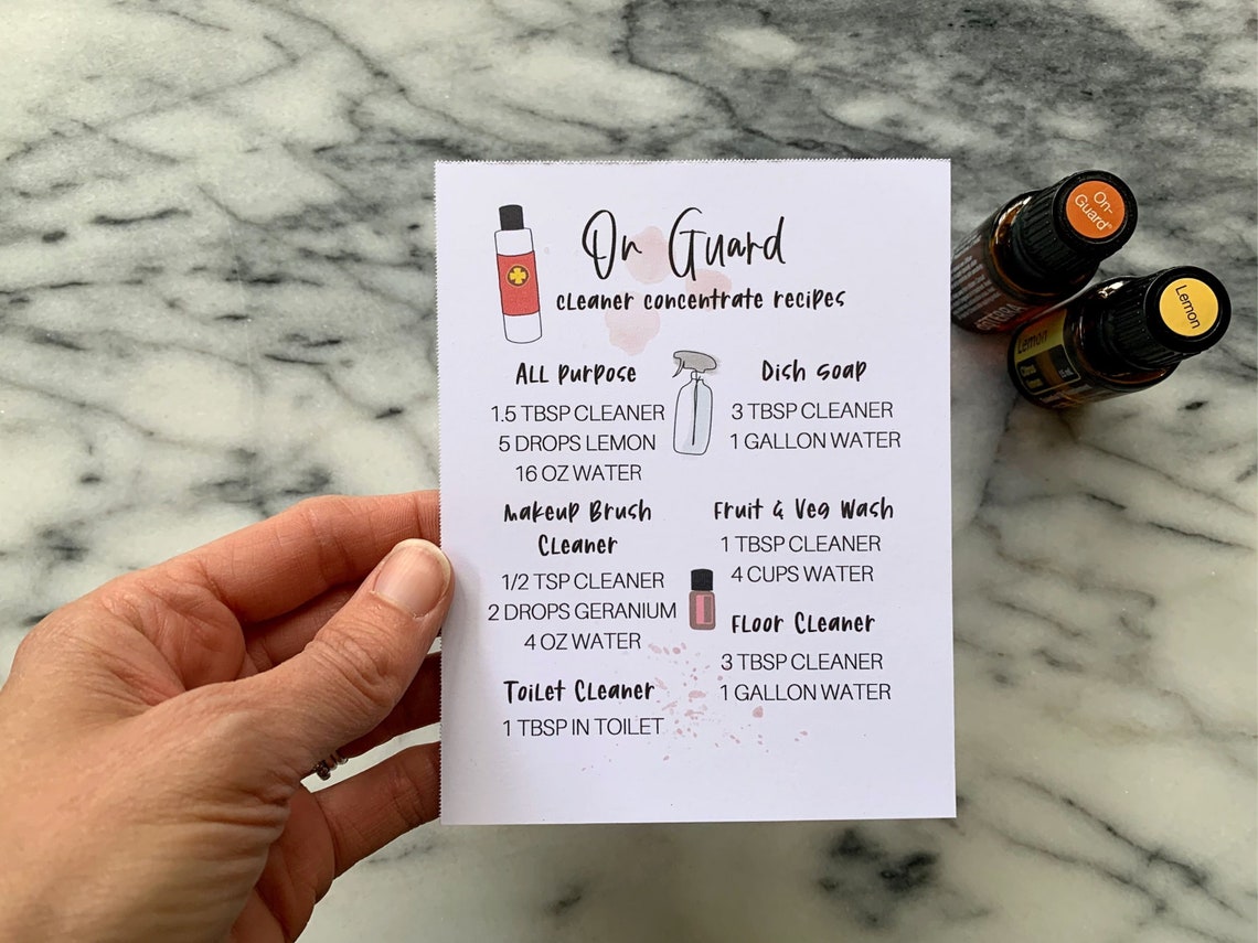 Printable Cleaning Recipes/on Guard Cleaner Recipes/essential Etsy