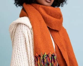 Rust Tassel Blanket Scarf
