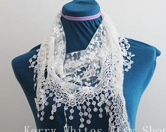 White Lace Scarf