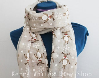 Rudolph reindeer Christmas lights Scarf scarves gift novelty festive presents