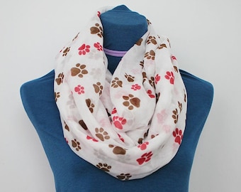 Infinity Scarf Dog Paw Print