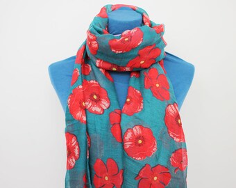 Poppy Flower Scarf