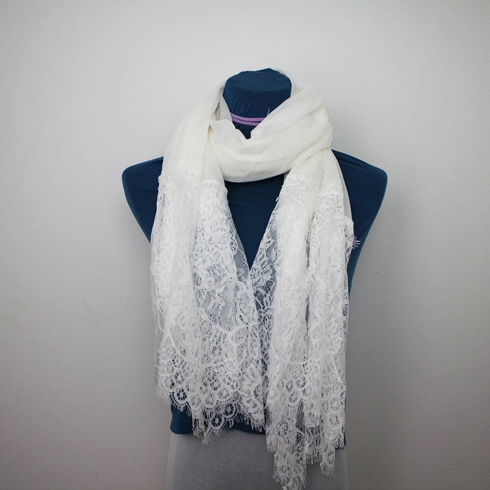 White and cheap burgundy scarf