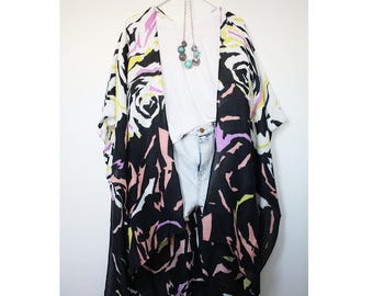 Kimono estilo bohemio negro