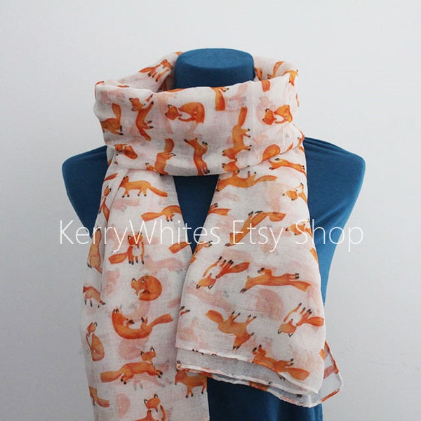 Fox Scarf - Teal Green Orange