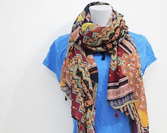 bohemian tassel scarves, scarf gifts, scarf women, gift for women, gift for mom, gift for her, mothers day gift, spring clothing