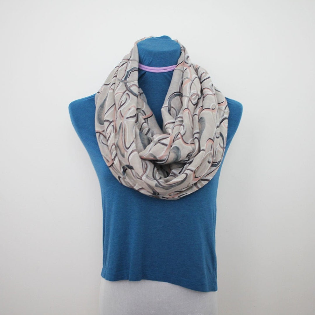 Gray Fashion Print Scarf, Best Selling Gifts, Scarf Women, Gift for