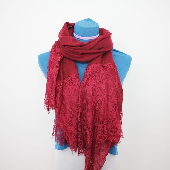 Lace Scarf in White - Etsy