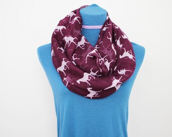 Horse Infinity Scarf Purple Horses Print