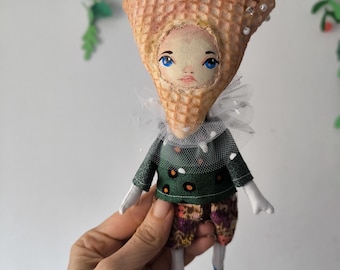 Belgian waffles Doll,textile baguette Fake Food, Gift for kids, pretend Foodie Gift, art Breakfast, food artwork Bakery Sweet,bread doll