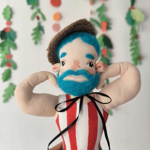 merman blue beard Sea Creature, straw hat Ocean Companion, Unique Marine Gift, Sea Lover  Mermaid ,Beach Bearded Gay  Sailor
