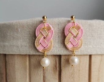 Mizuhiki earring Kit Japanese Craft Kit PHC-048-2 Designed by mizuhikigirl - Mizuhiki earring Kit Japanese Craft Kit PHC-048-2 Designed by mizuhikigirl -
