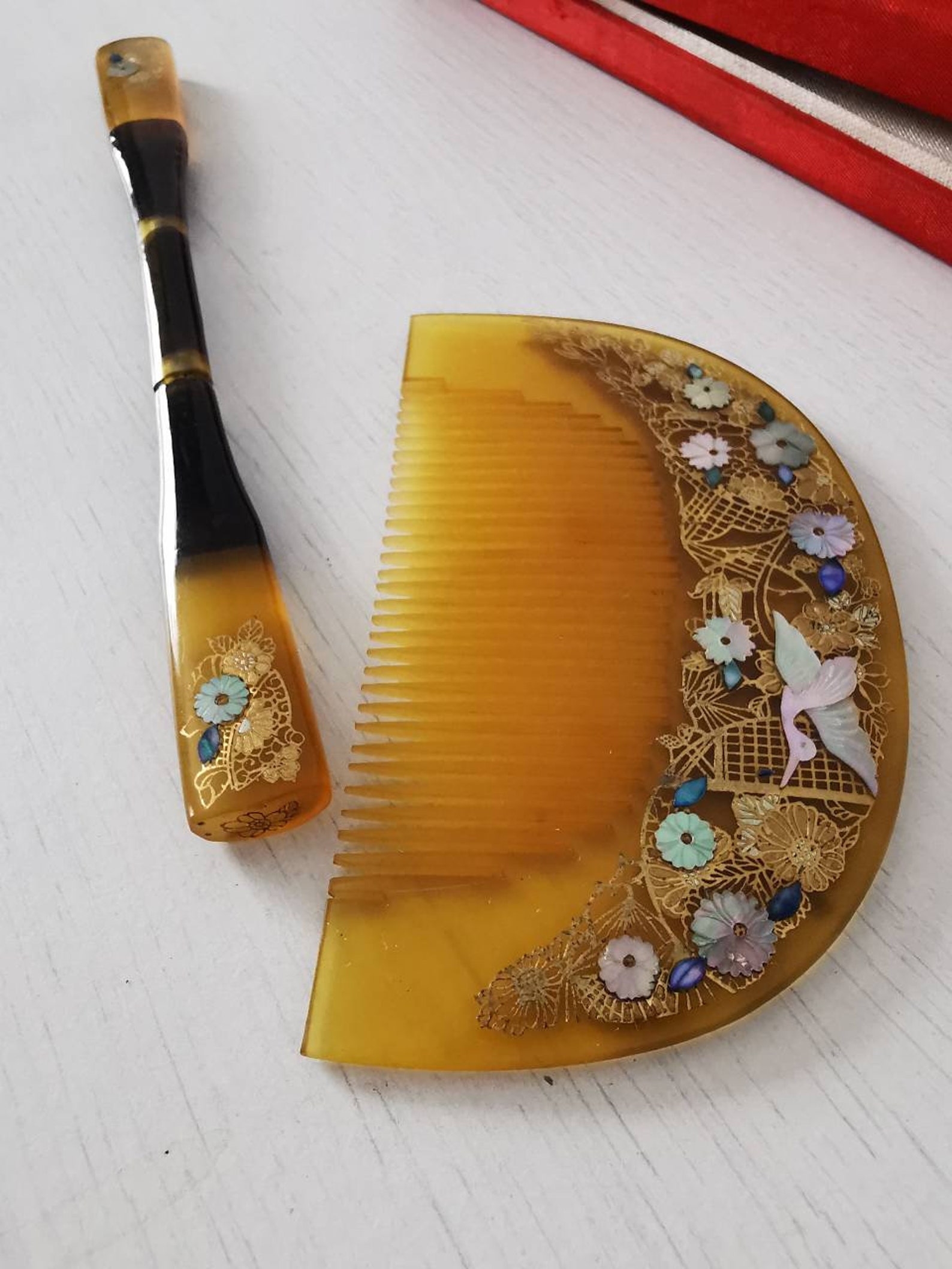 Set of Vintage Japanese Hair Accessories Tsumami Kanzashi Etsy