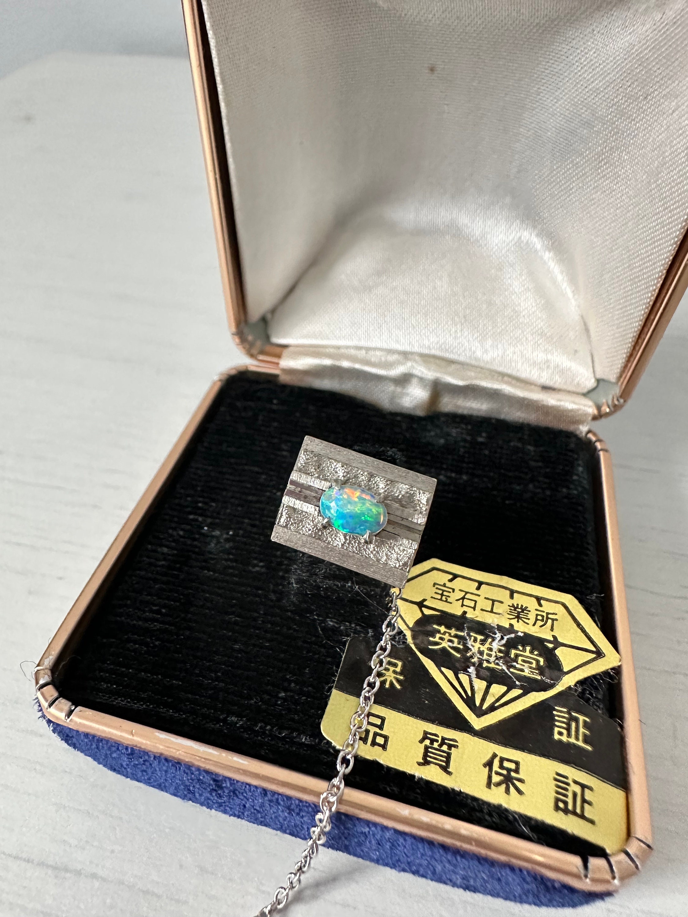 Mexican Opal ピンクオパールのネクタイピン Vintage Opal Tie Pin ,vintage Japanese High Brilliant Opal