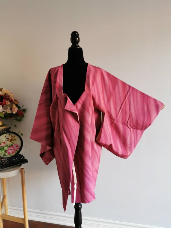 Vintage silk Japanese haori michiyuki kimono - ki… - image 3