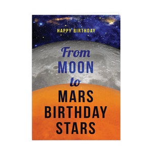 Da Luna a Marte - Stelle di compleanno - Biglietto di auguri di buon compleanno