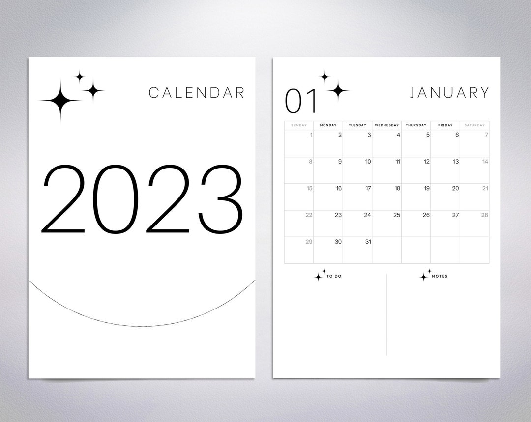 2023 Monthly Calendar Etsy