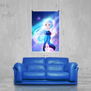 Póster de seda Chibi, "Polvo de estrellas kawaii", 80 x 120 cm