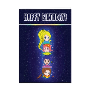 Carte d'anniversaire kawaii chibi pour amateur d'anime - carte d'anniversaire pour ami otaku