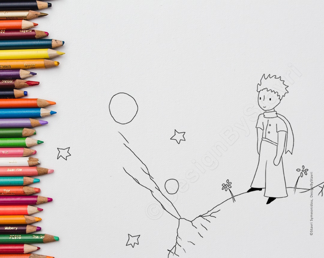 Little Prince Printable Coloring Page - Etsy
