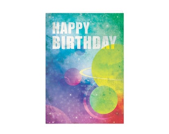 Space Themed Birthday Card "Spectrum Universe"